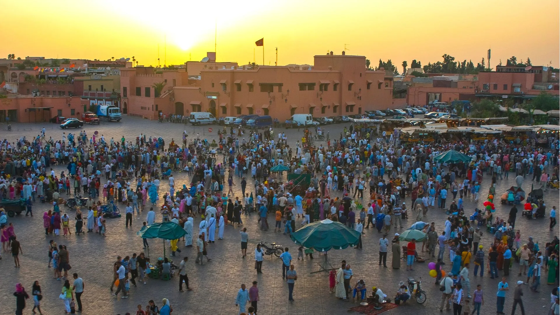 Marrakech medina and traditional yard