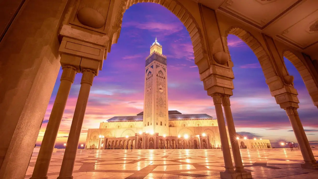 Casablanca coastline and Hassan II Mosque